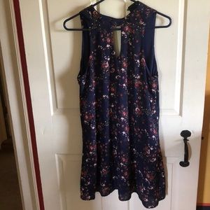 Navy blue floral dress